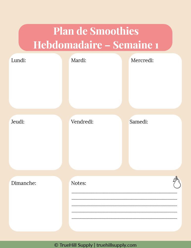 Planificateur de preparation Smoothie (FR)